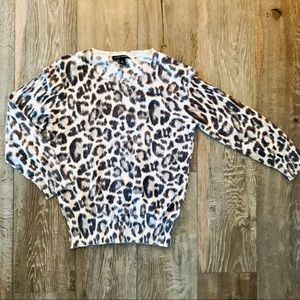 Banana Republic Animal Print Cotton Sweater M